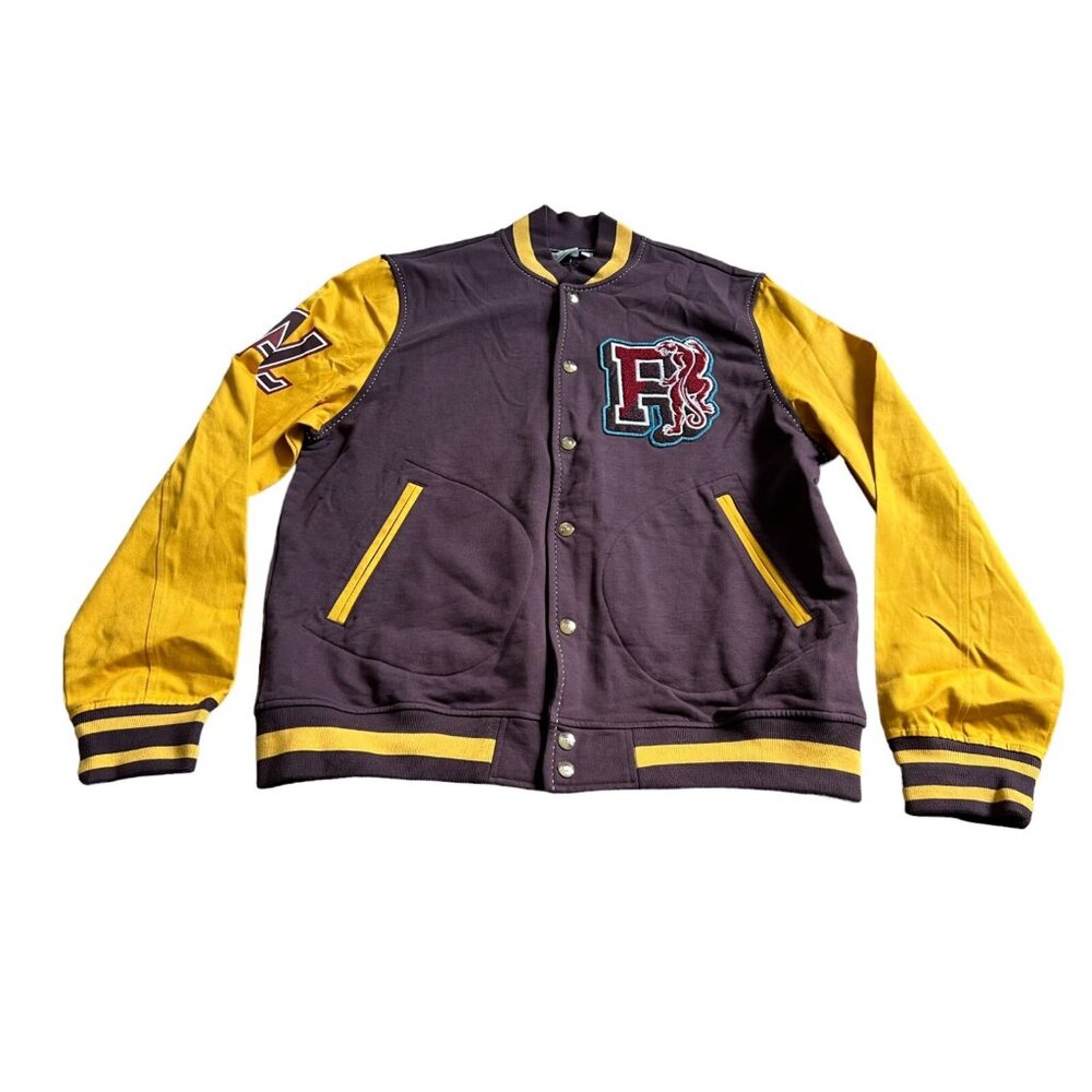 Puma Mens Varsity Jacket Maroon Yellow Size Medium The Yard Patches NWT African